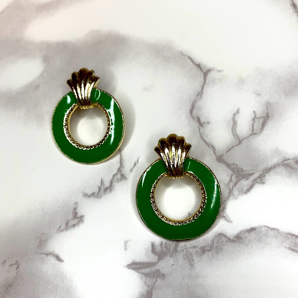Green earrings